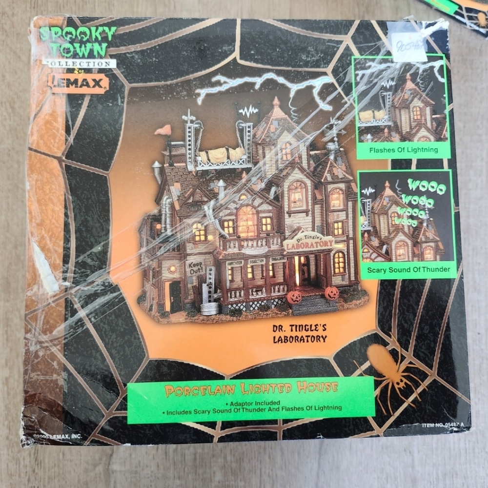 Vintage Lemax Spooky Town Dr. Tingles Laboratory